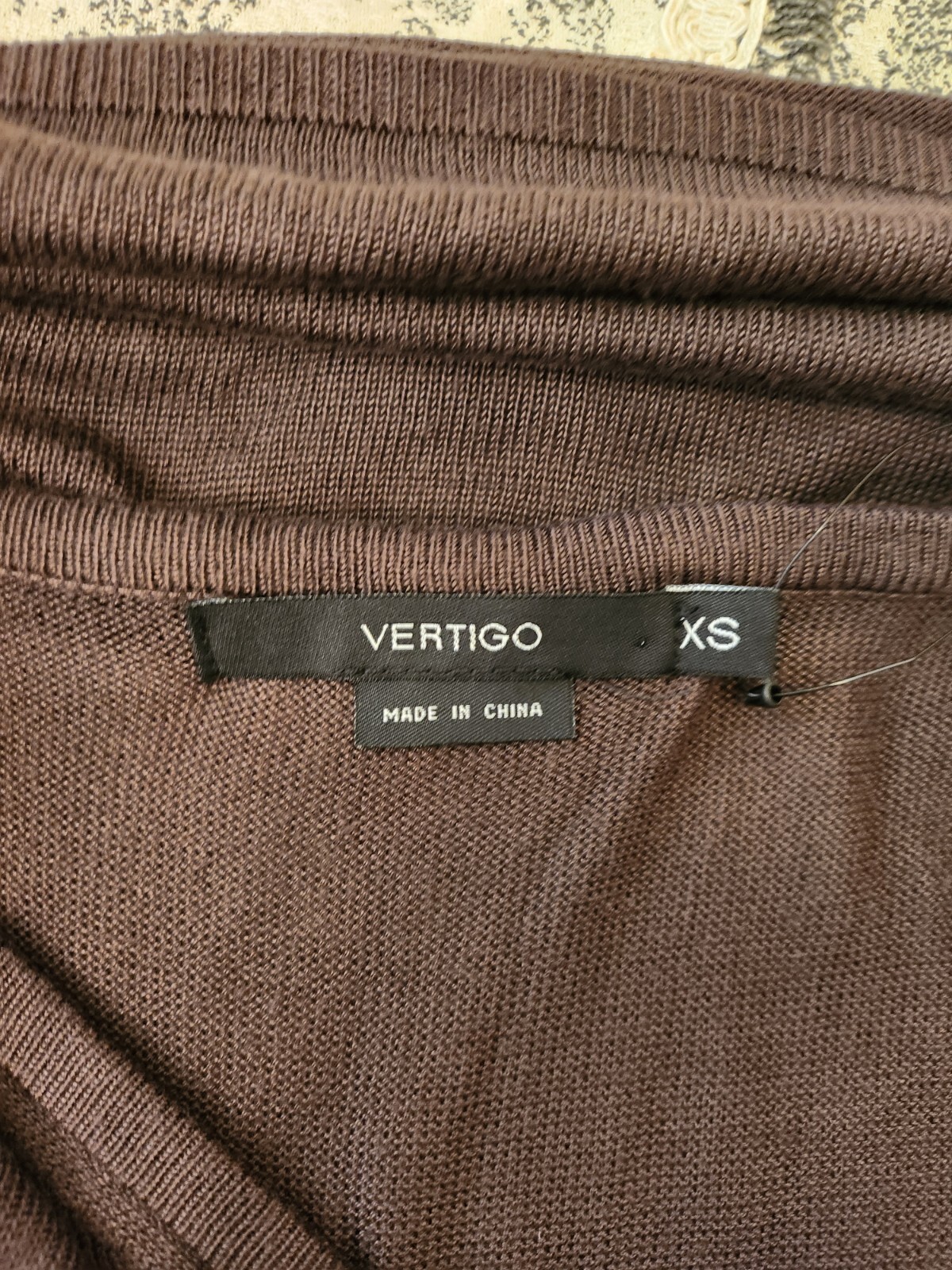 Vertigo Paris Brown Knit Sleeveless Cowl Neck Dress Size Xs