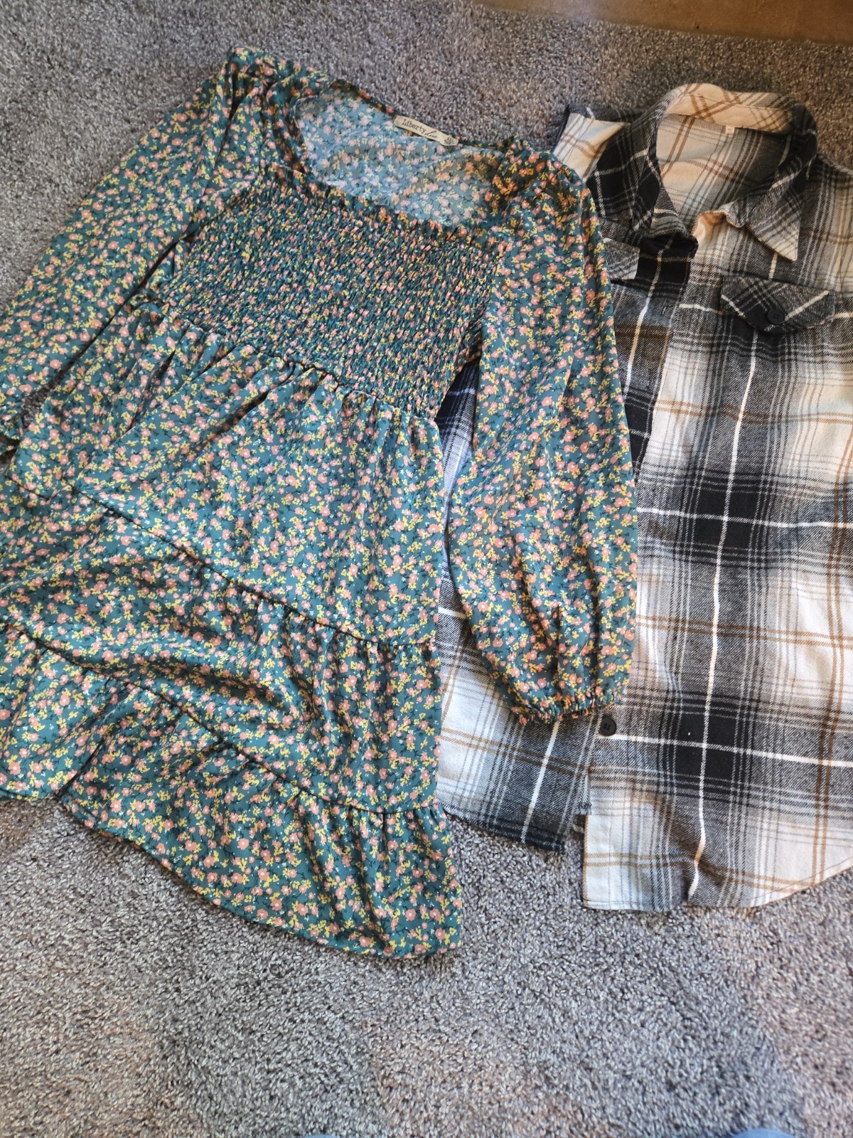 Liberty Love Womens 2X Shirt And Vest Long Sleeve Dress