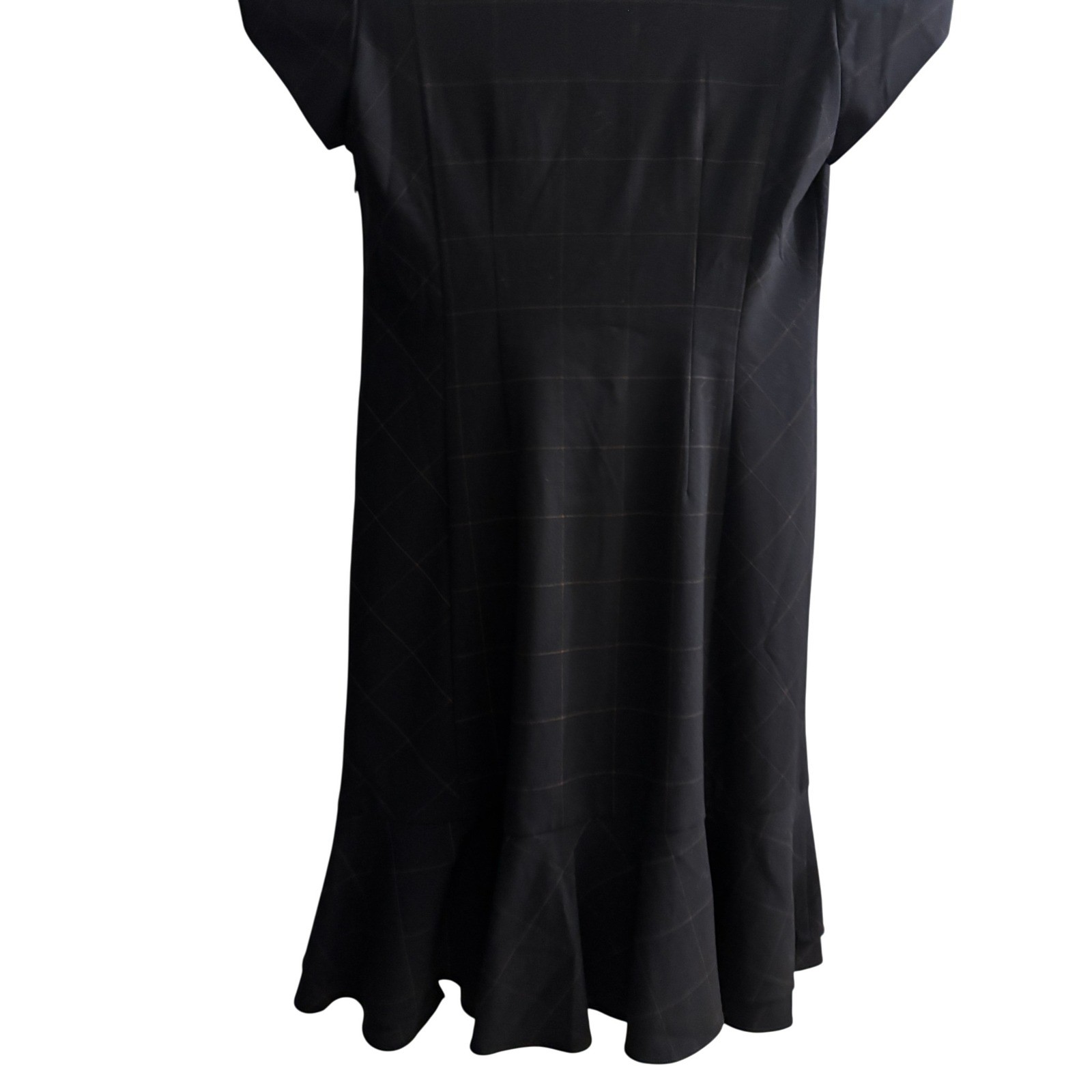Moulinette Soeurs Anthropologie Black Grid Pink Trim Sweetheart Dress Size 8