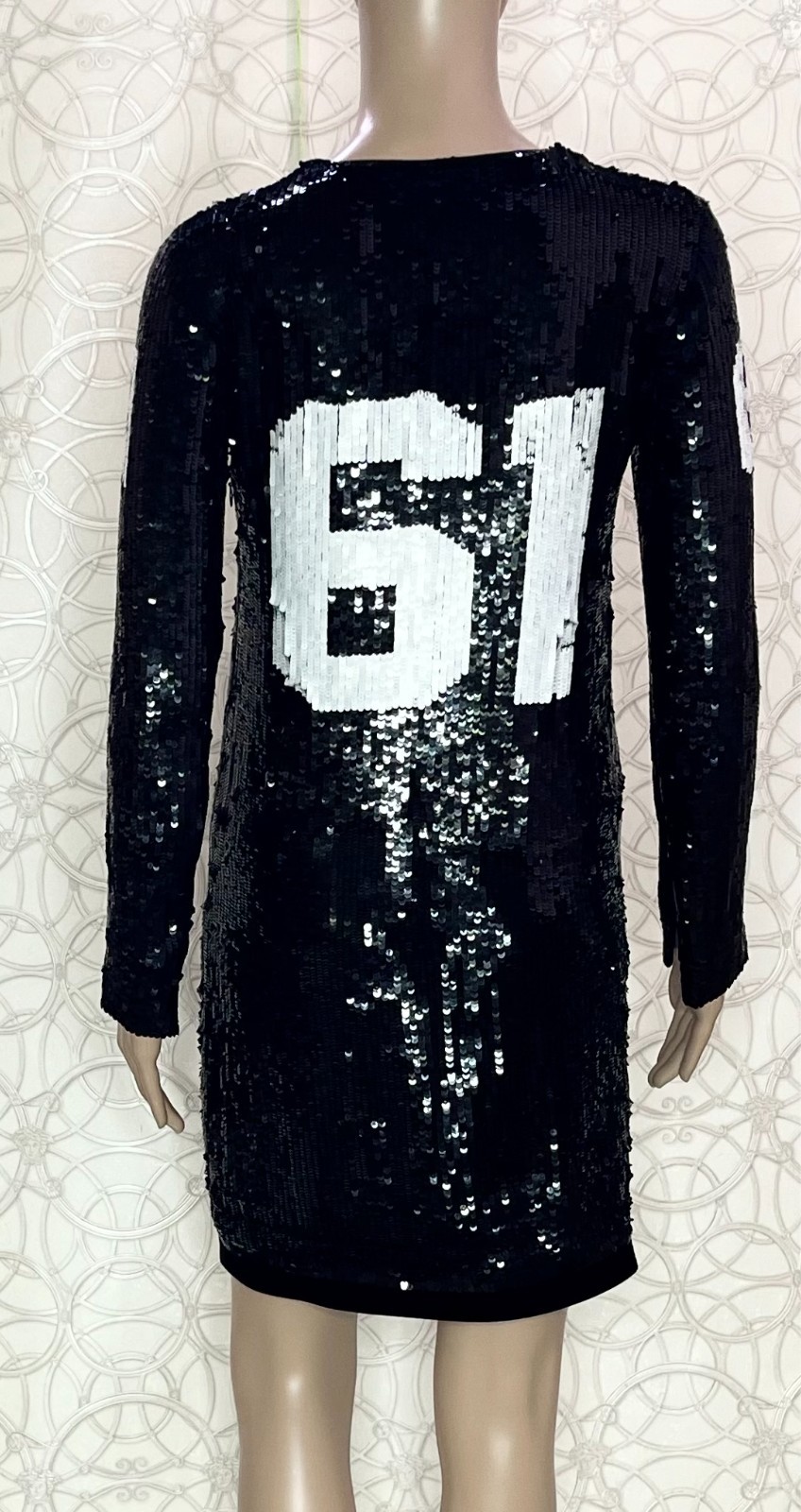 TOM FORD BLACK SEQUEEN DRESS ” HOLLY 61″ size TF 34 – US 0-2