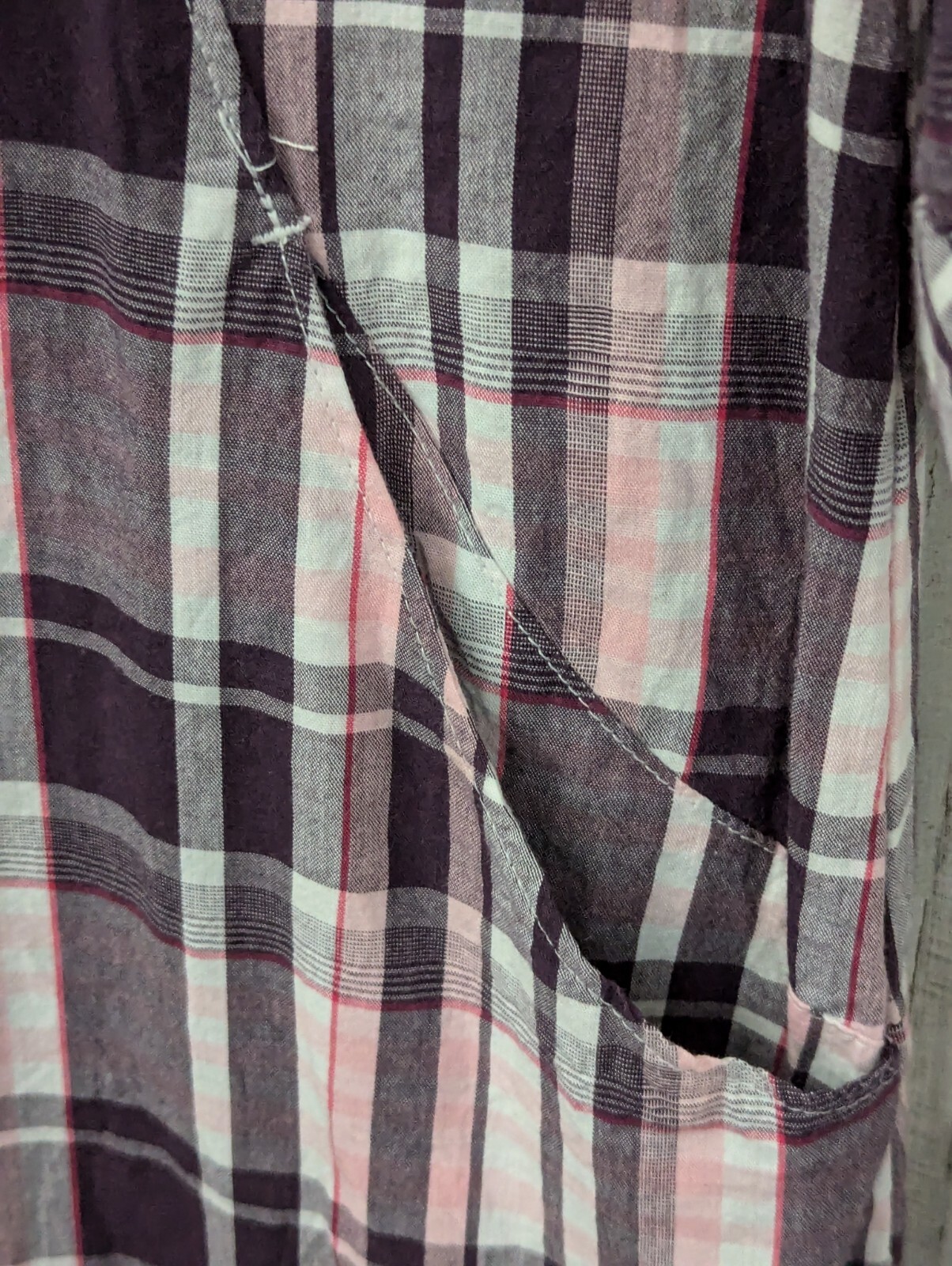Columbia PFG Super Bonehead Dress Medium Pink Plaid Pockets Preppy Outdoor Beach