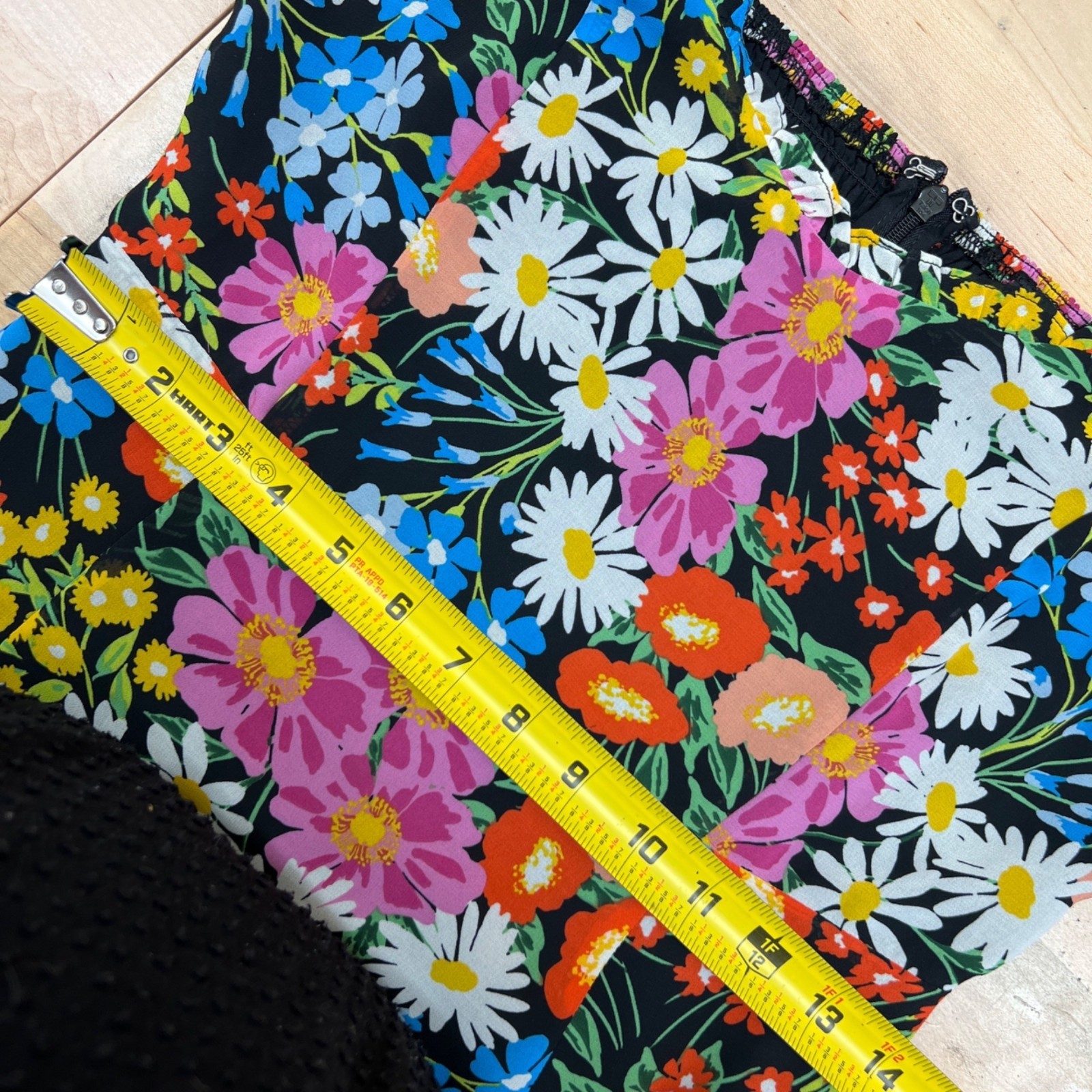 Sugarlips Lupita Floral Tie Strap Ruffle Mini Dress Black Multicolor Size Medium