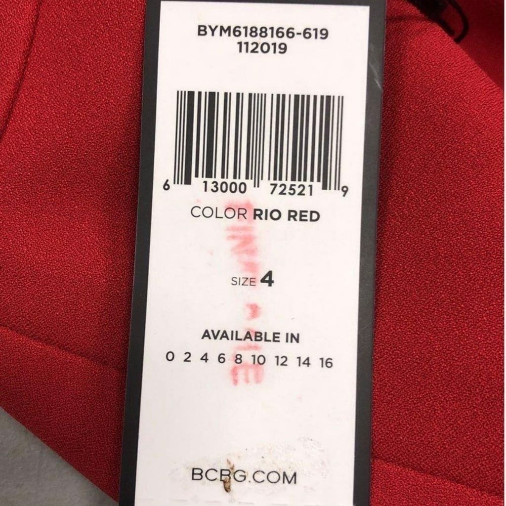 NWT BCBGMAXAZRIA Ruffle Keyhole Mini Dress in Rio Red