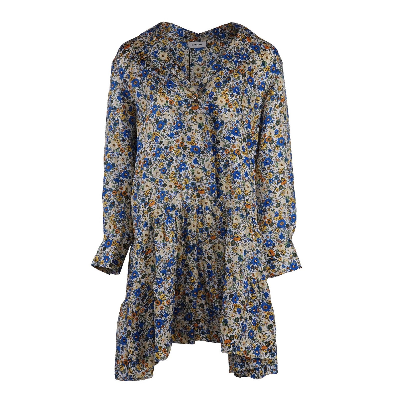 Sandro dress multi-colored silk size 38 women’s silk dress floral SFPRO02605