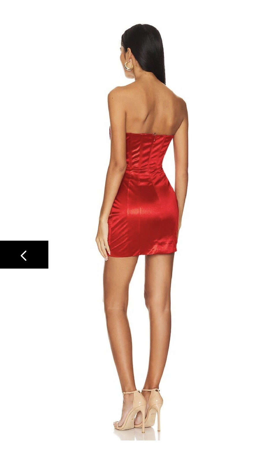 Superdown Zoe Strapless Satin Bodycon Mini Dress Red Size M