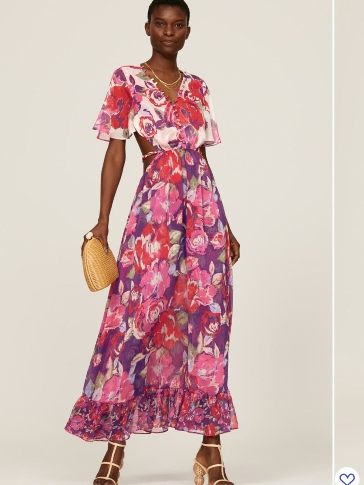 Misa Los Angeles Calista Floral Maxi Dress Sz Large