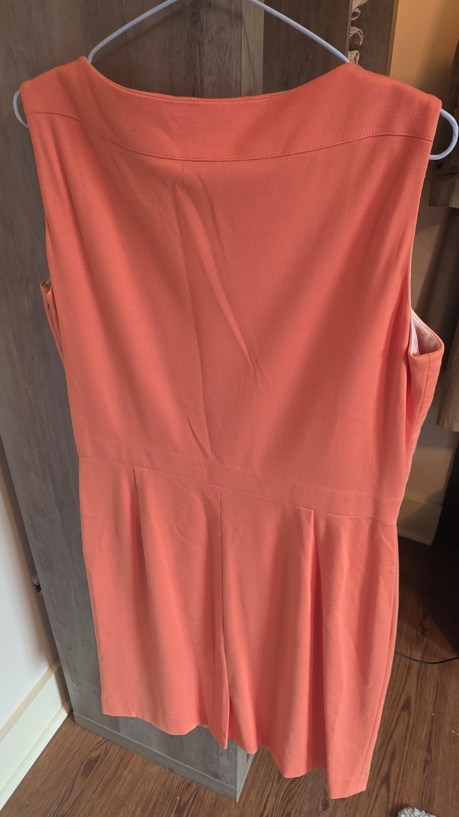 Antonio Melani Orange/Coral Solid A-Line V-Neck Sleeveless Knee Dress Size 12