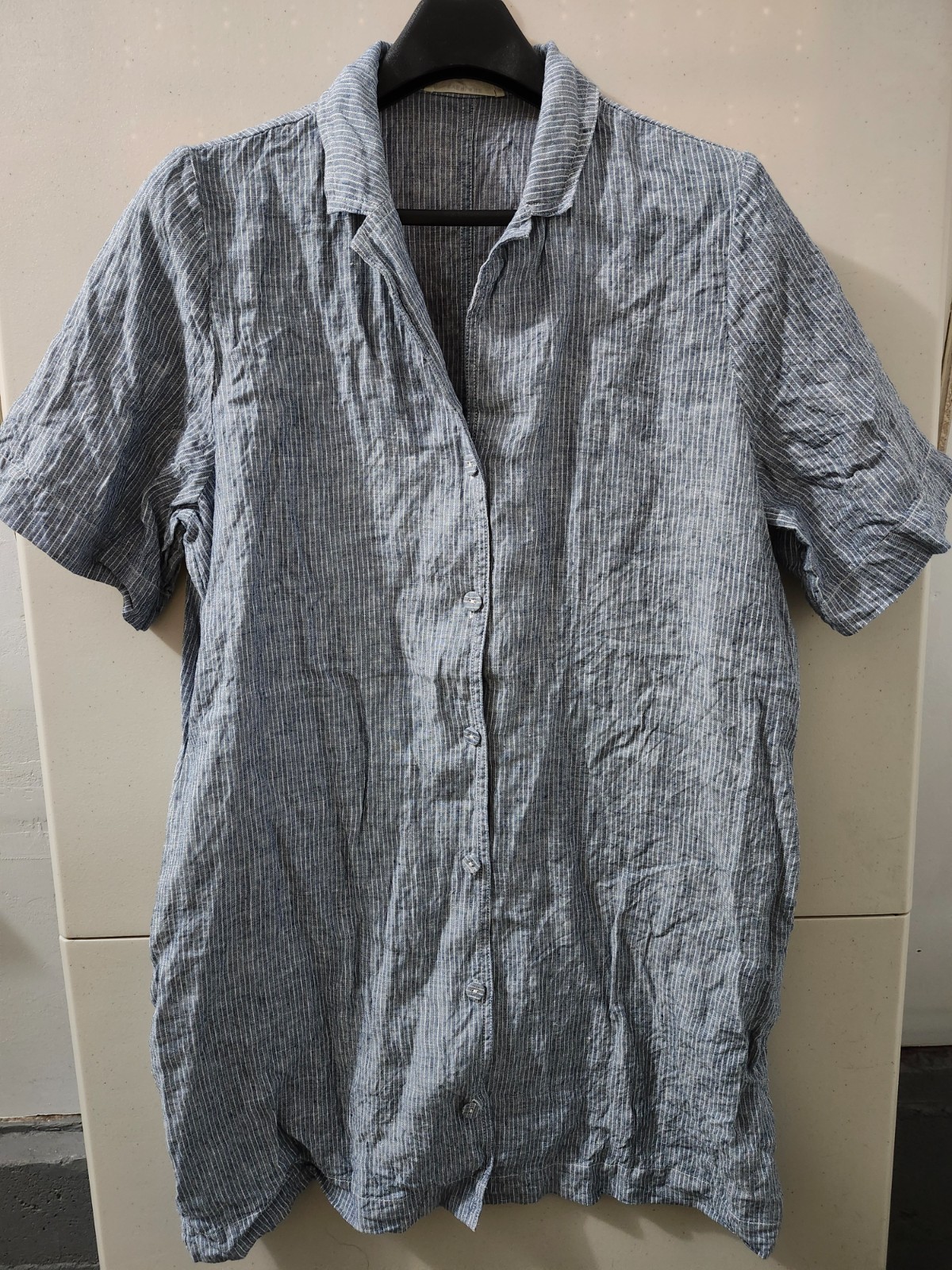 EVERLANE Dress Womens XL Blue Daytripper Button Up Chambray 100% Euro Flax Linen