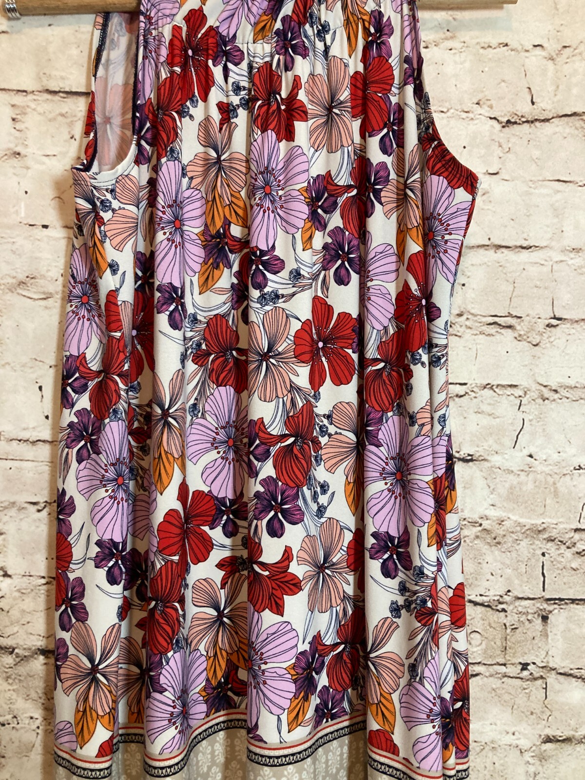 Enfocus Studio Halter Dress Womens 4 Pink & Purple Floral Flowy Stretch