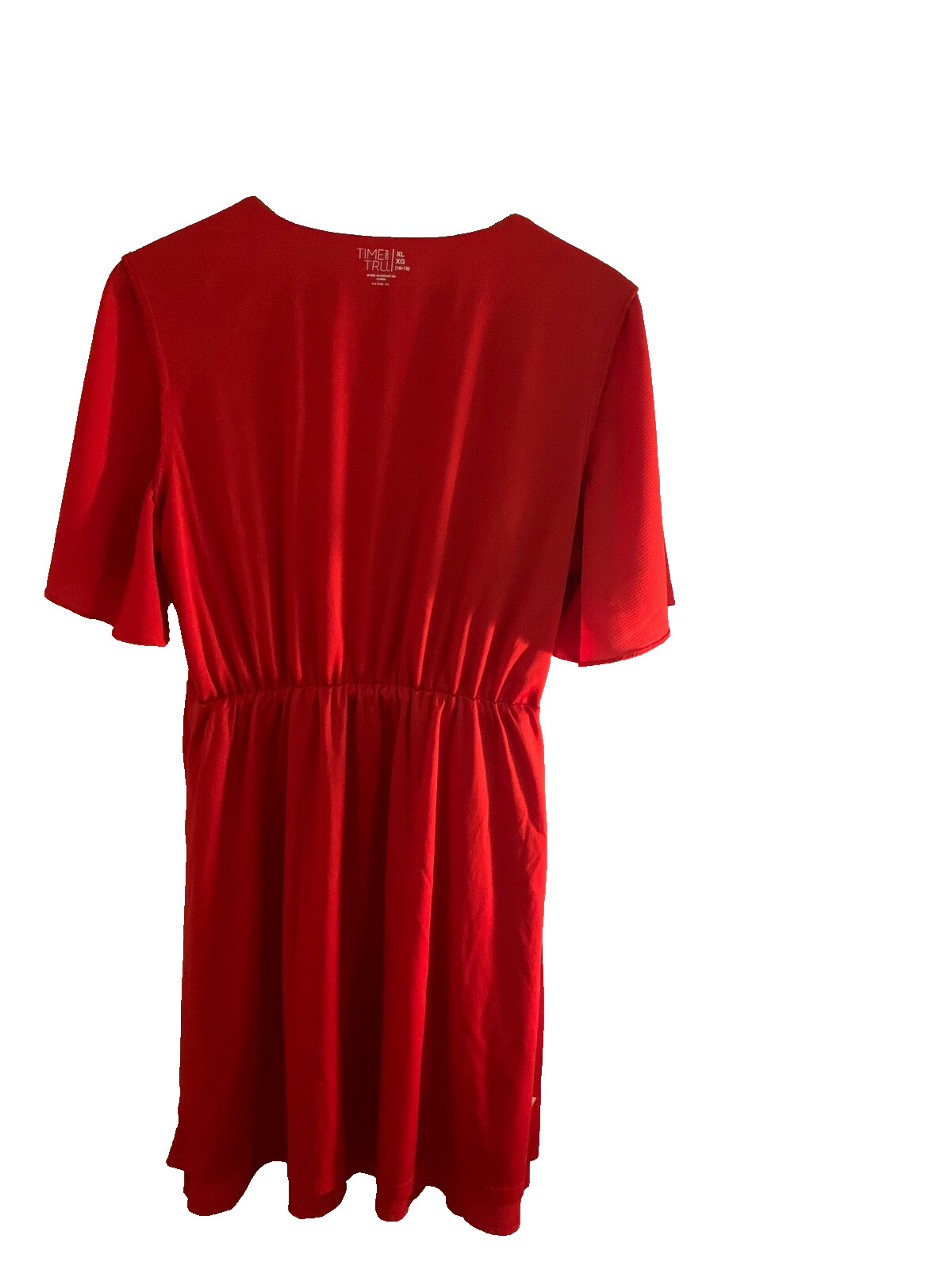 Time And True dress all seasons a line V neck red rover flare sleeves XL(16-18)