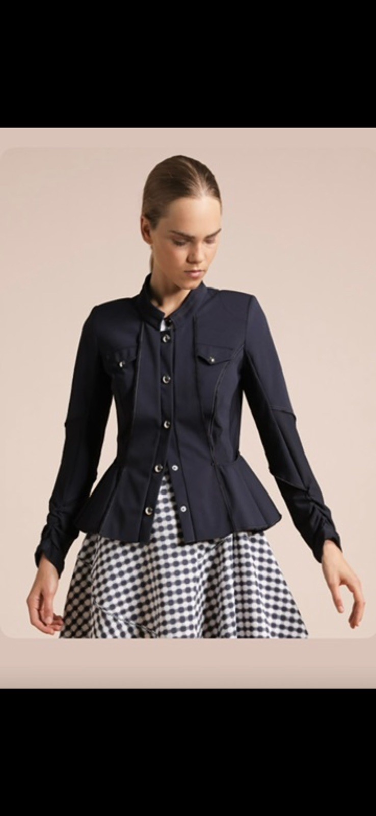 ✨High Tech – Claire Campbell Navy Gingham Dress IT44 UK12