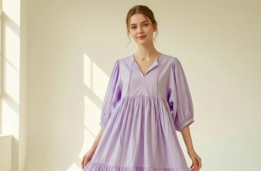 Pure Cotton Indian Boho Dress Earthy Summer Comfy Mom Travel Wear