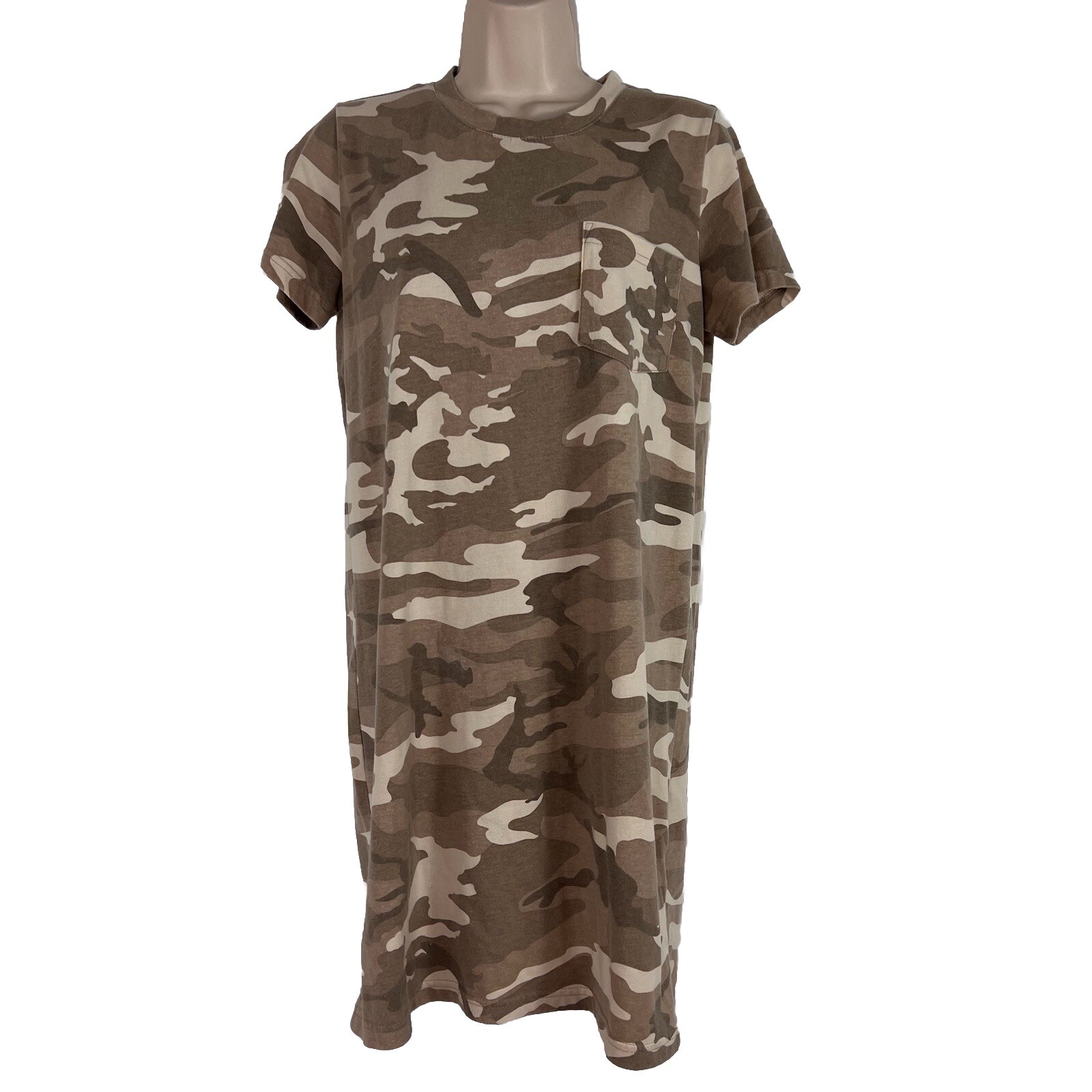Thread & Supply T-Shirt Dress Women’s Small Short Sleeve Knee Length Camouflage