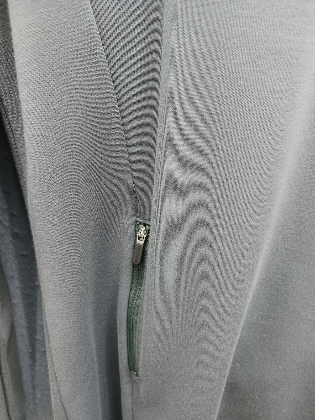 Unknown Women Tunic Gray Cotton Blend Long Sleeve Crew Neck Front Zip Pockets