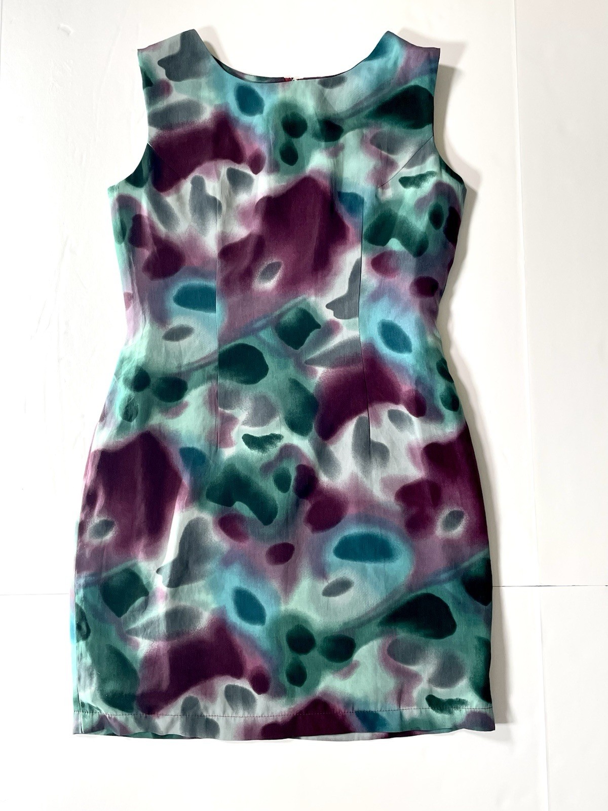 Abstract Color Dress Women’s Small Sleeveless Blue Violet