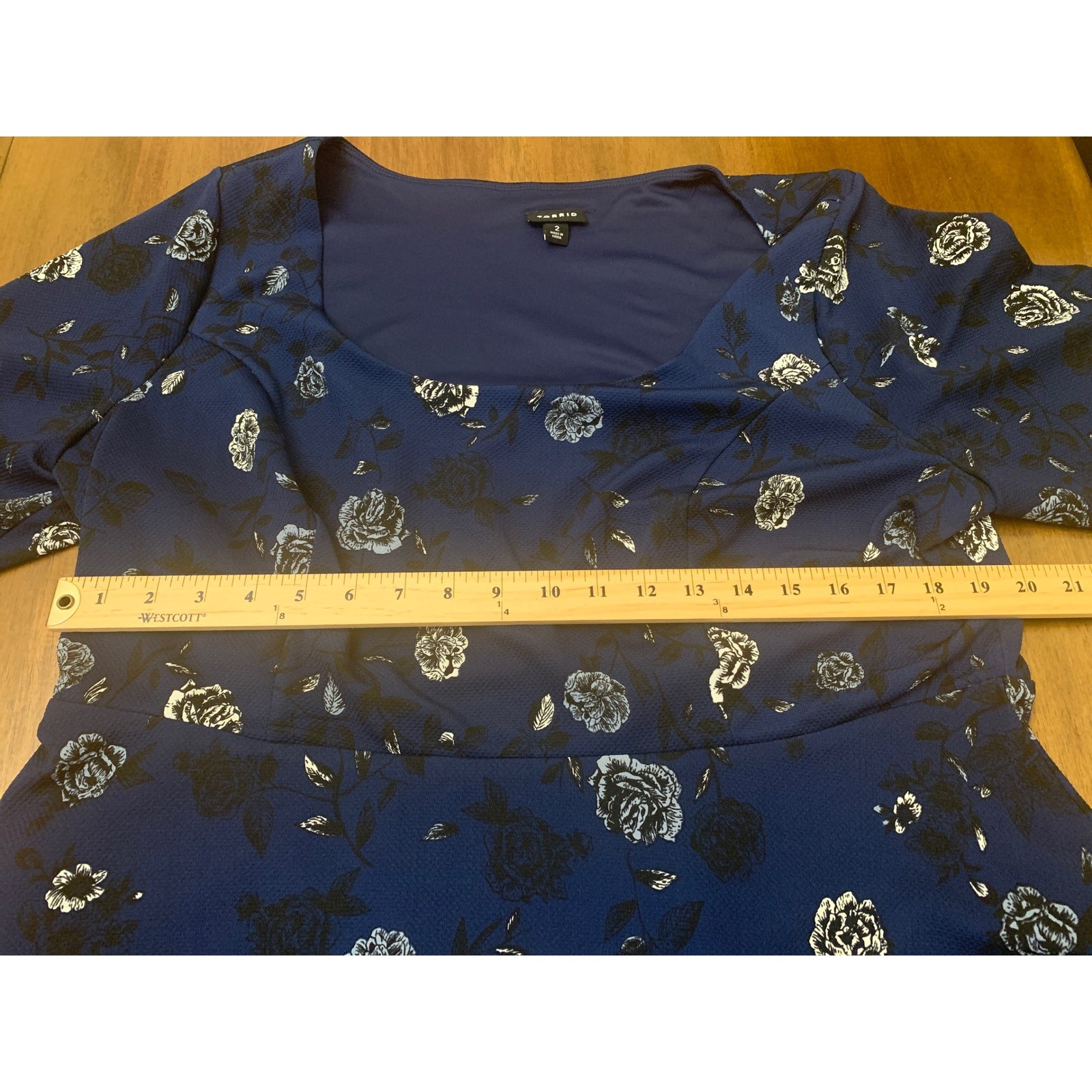 Torrid Blue Floral Rose Textured Knit Fit & Flare Dress Plus Size 2 2X 10417157