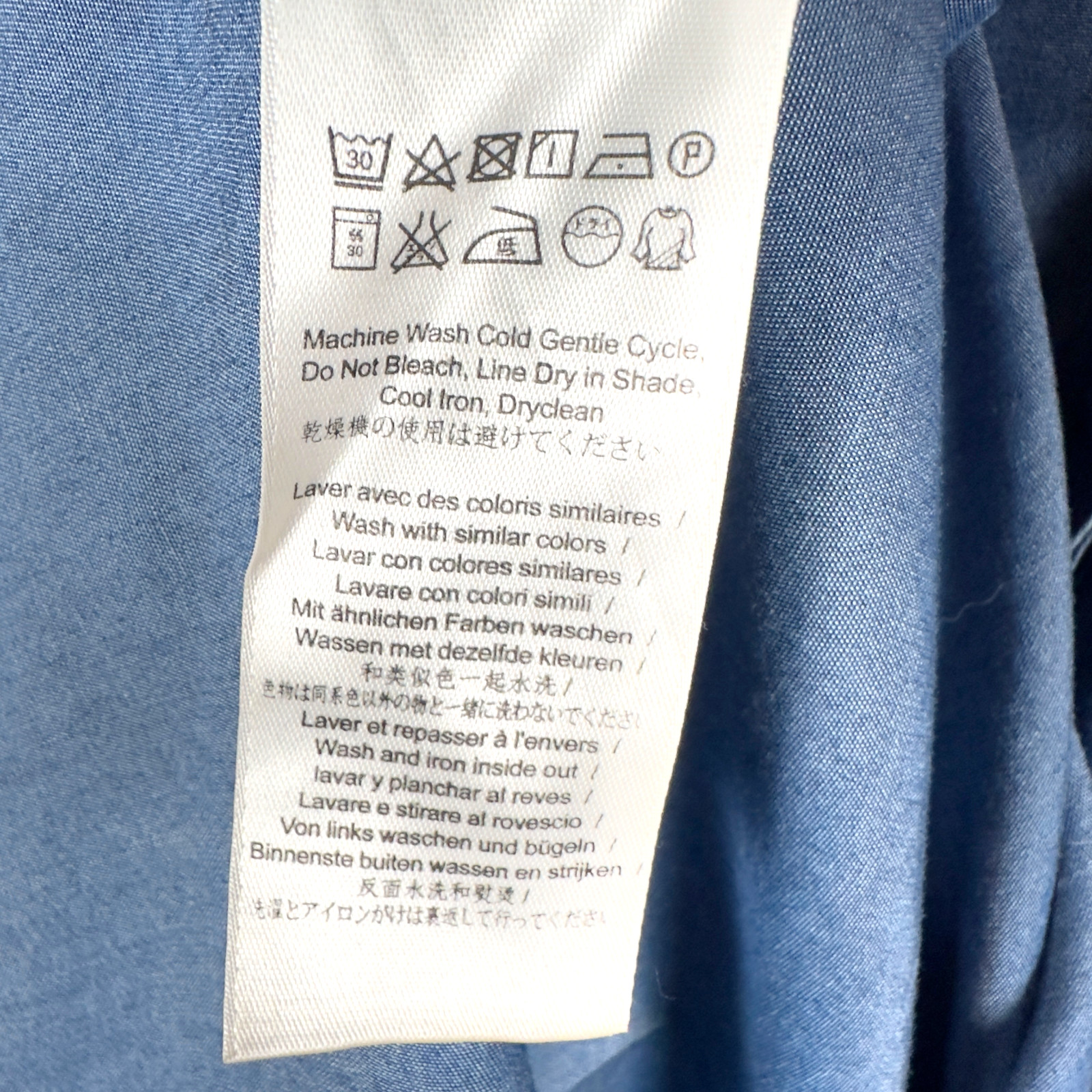 Comptoir des Cotonniers Lyocell Chambray Dress 38 S Blue Belted Minimalist