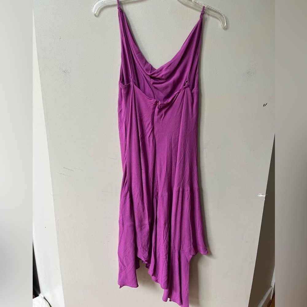 Steve Madden Tarin Asymmetric Cowl Neck Dress Women Large Orchid Sleeveless NWOT