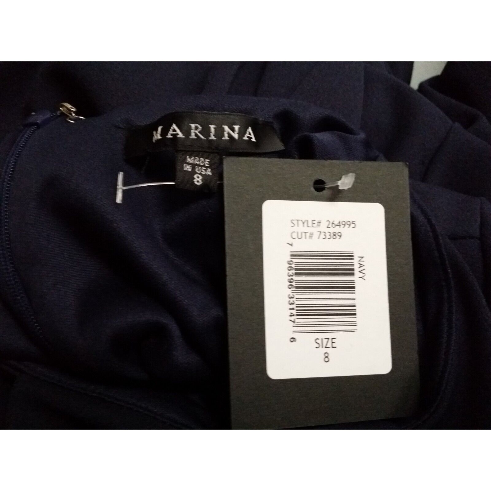 NWT NEW Marina Full Length Jumpsuit Size 8 – Navy Lined With Bell Sleeves