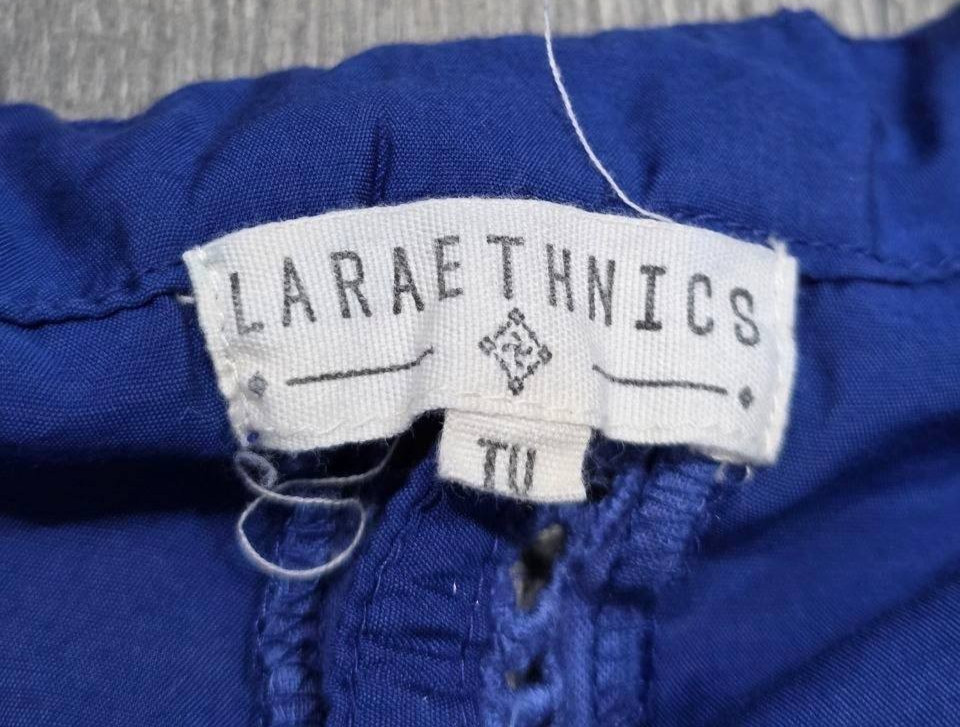 Laraethnics wrap flutter midi dress flare babydoll preppy Royal Blue S/M A006176