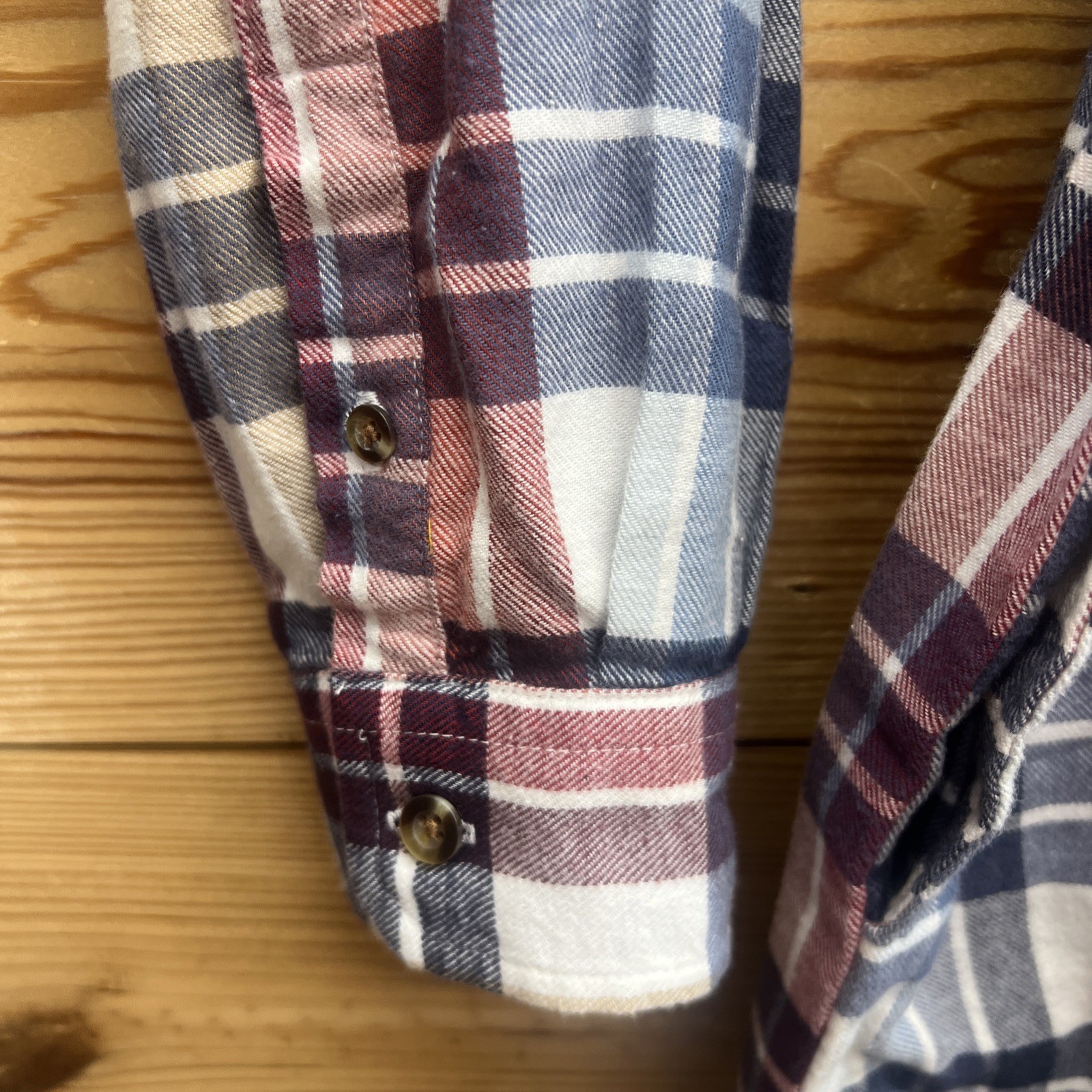 Goodthreads Dress Womens Large Flannel Plaid Shirtdress Collared Red Yellow B109