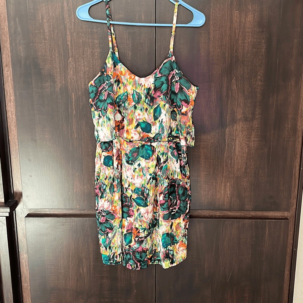 AC Amanda Christine Silk Floral Dress Size Medium