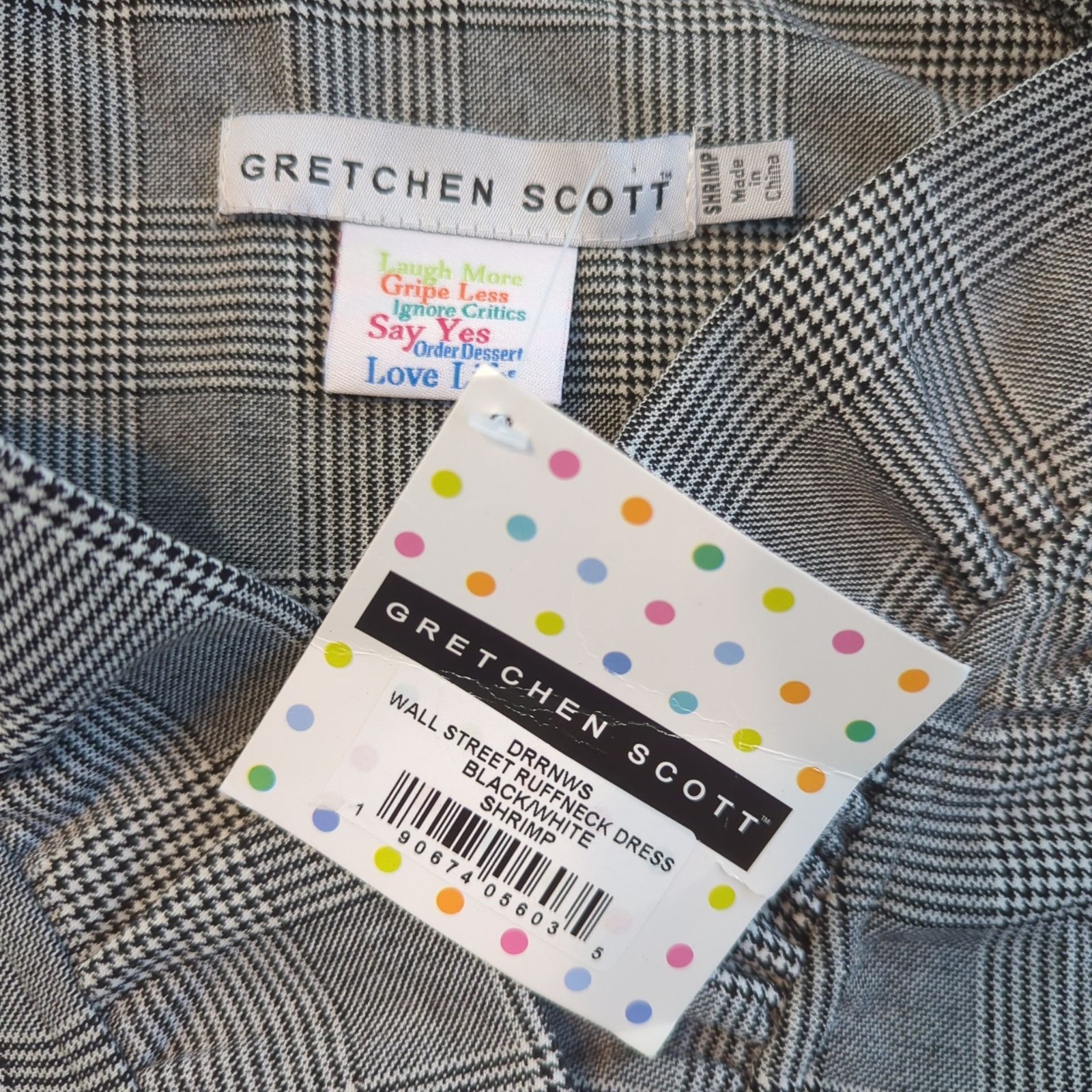 Gretchen Scott Dress black white size 0 / 2 Shrimp Wall Street Ruff Neck