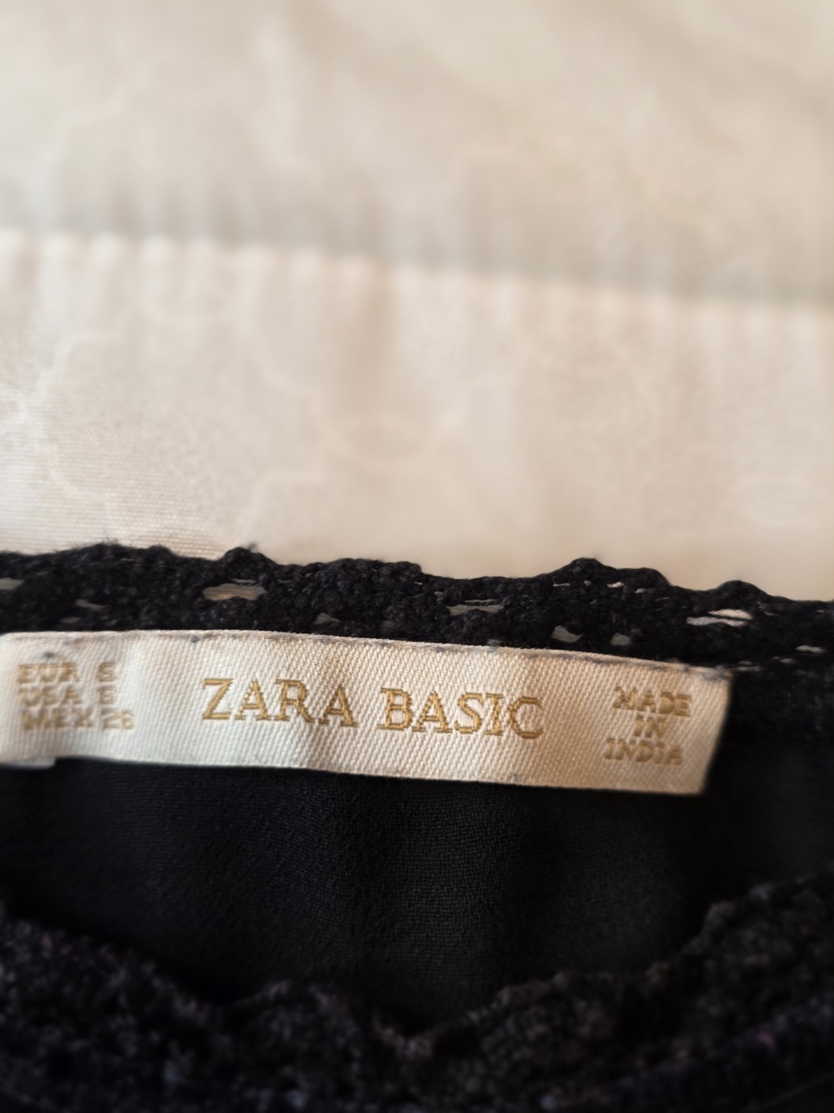 Vintage Y2K Zara Basic Black Lace Embroidered Fringe Mini Dress Slip Camisole S