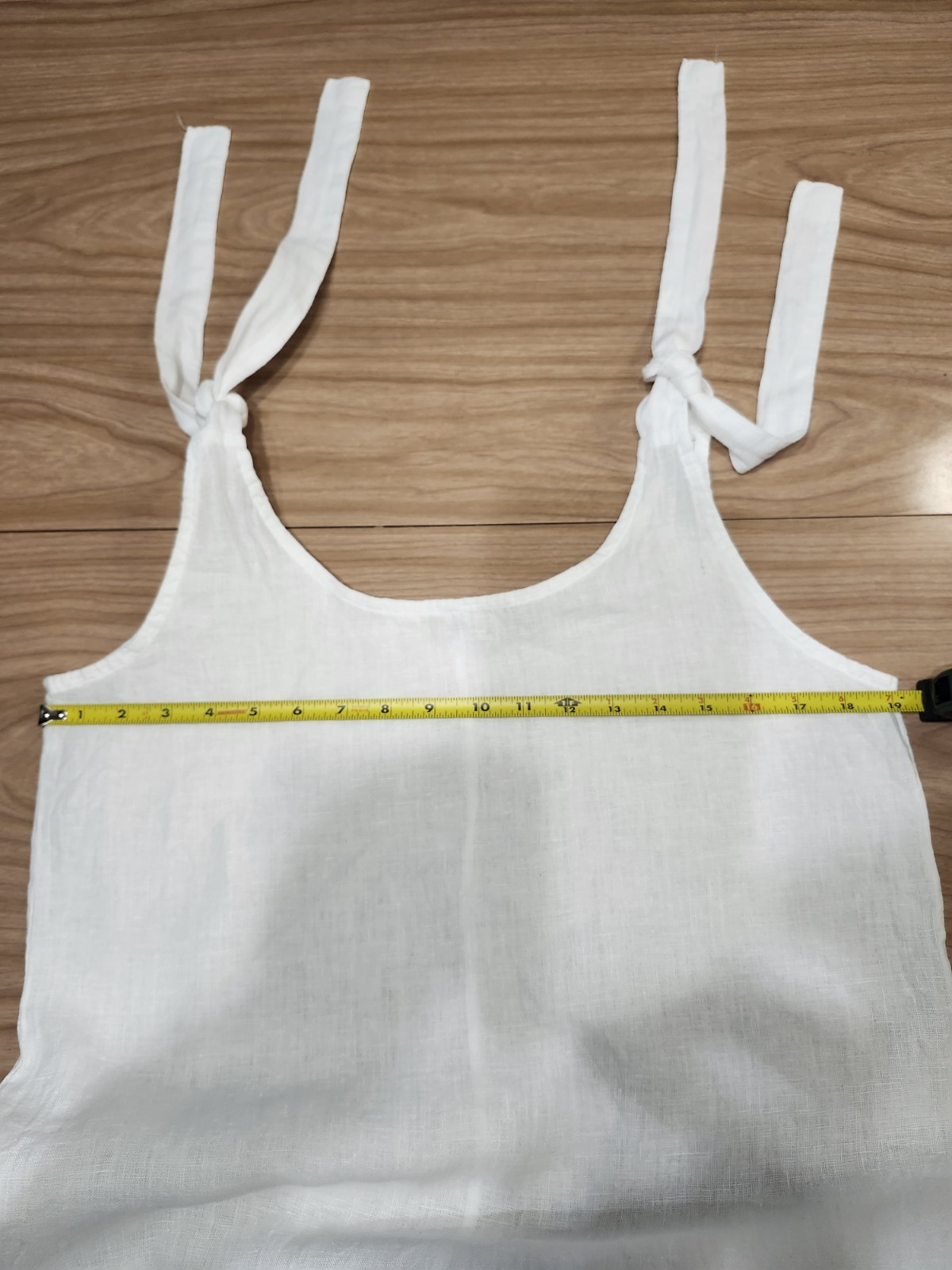 Valentina Naldi Dress 100% Linen Small Made In Italy White Long Tie Shoulders