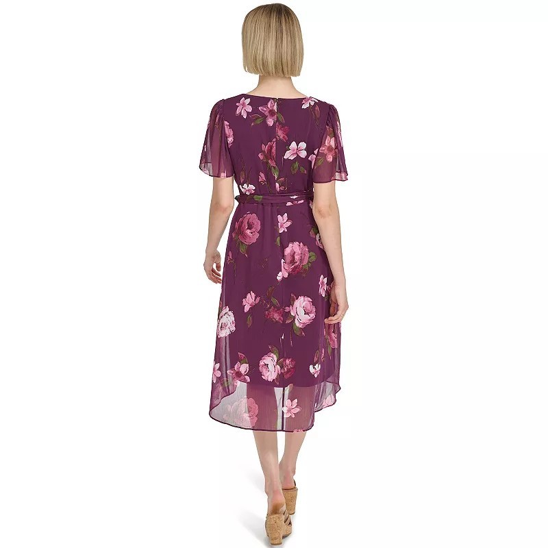 Women’s Harper Rose Flutter Sleeve V-Neck Midi Dress Sz 4 Ret $89 Nwt