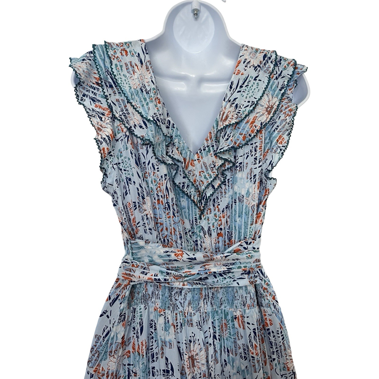 Poupette St Barth Delia Tiered Ruffle Maxi Dress Size M Jardin Floral Feminine