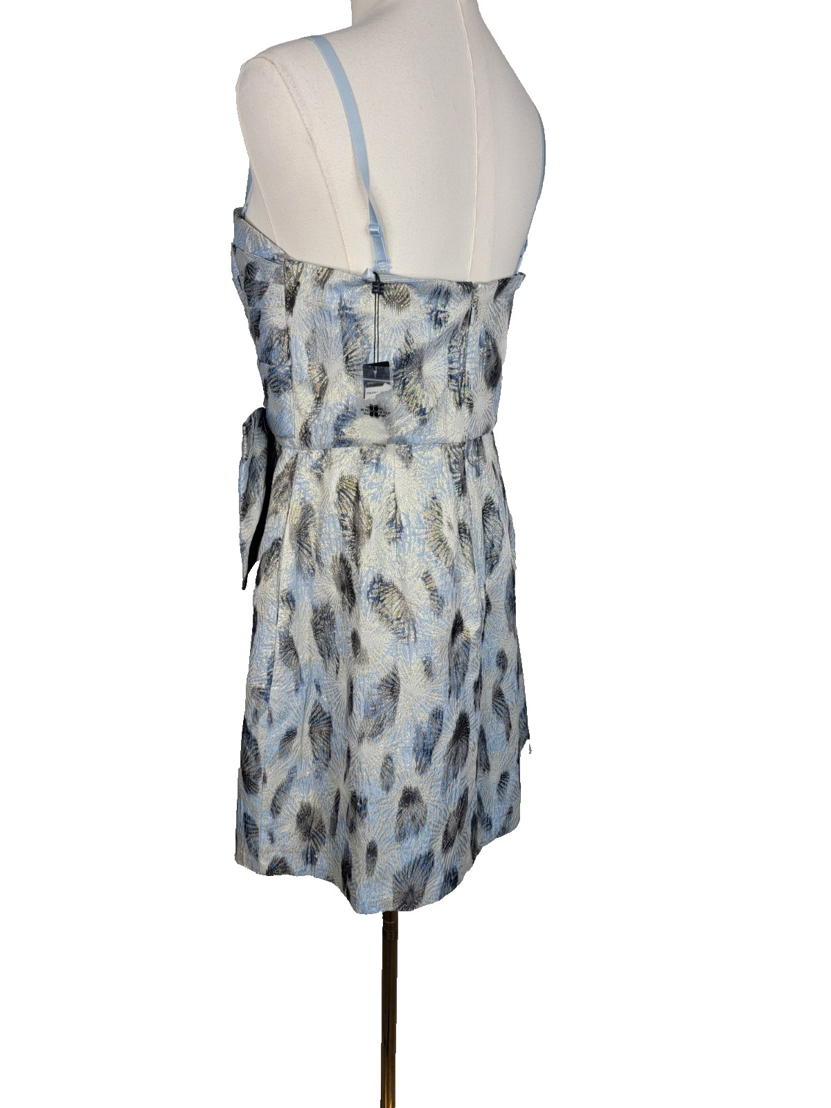 BCBGMAXAZRIA Haze Combo Metallic Jacquard Strapless Dress Nwt Size 10