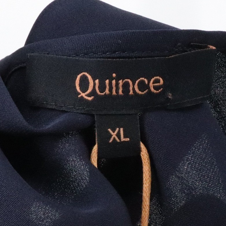 NWT Quince Washable Stretch Silk Midi Dress Navy Bias Cut Tank XL