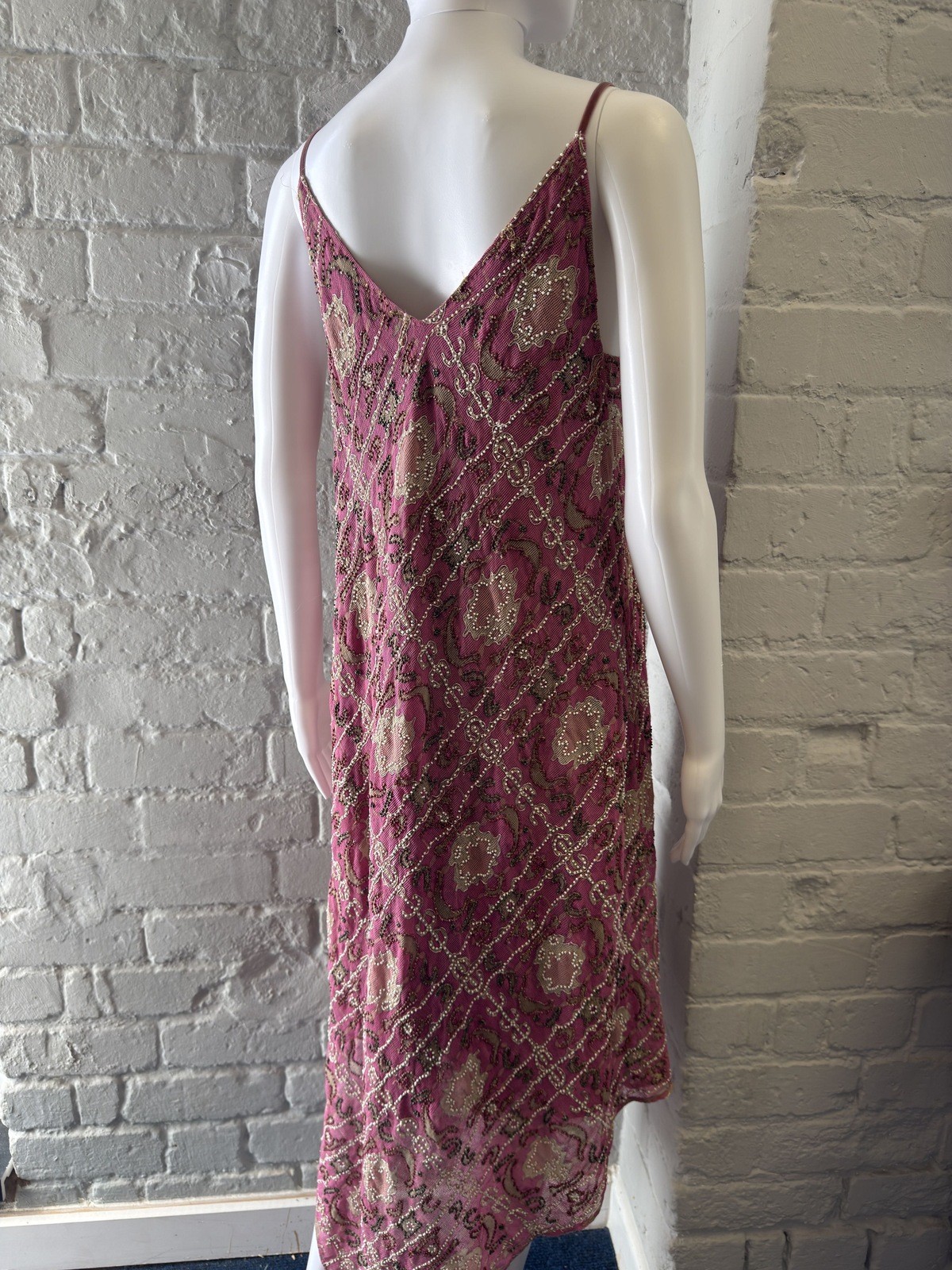 Beaded Pink Slip Dress