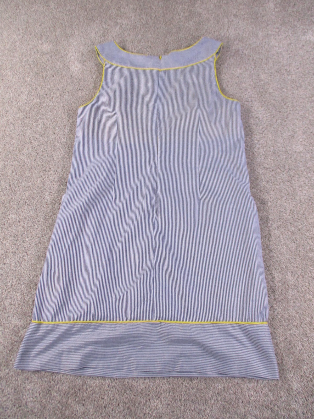 London Style Womens 12 Dress Polyester Cotton Blue Stripe Henley