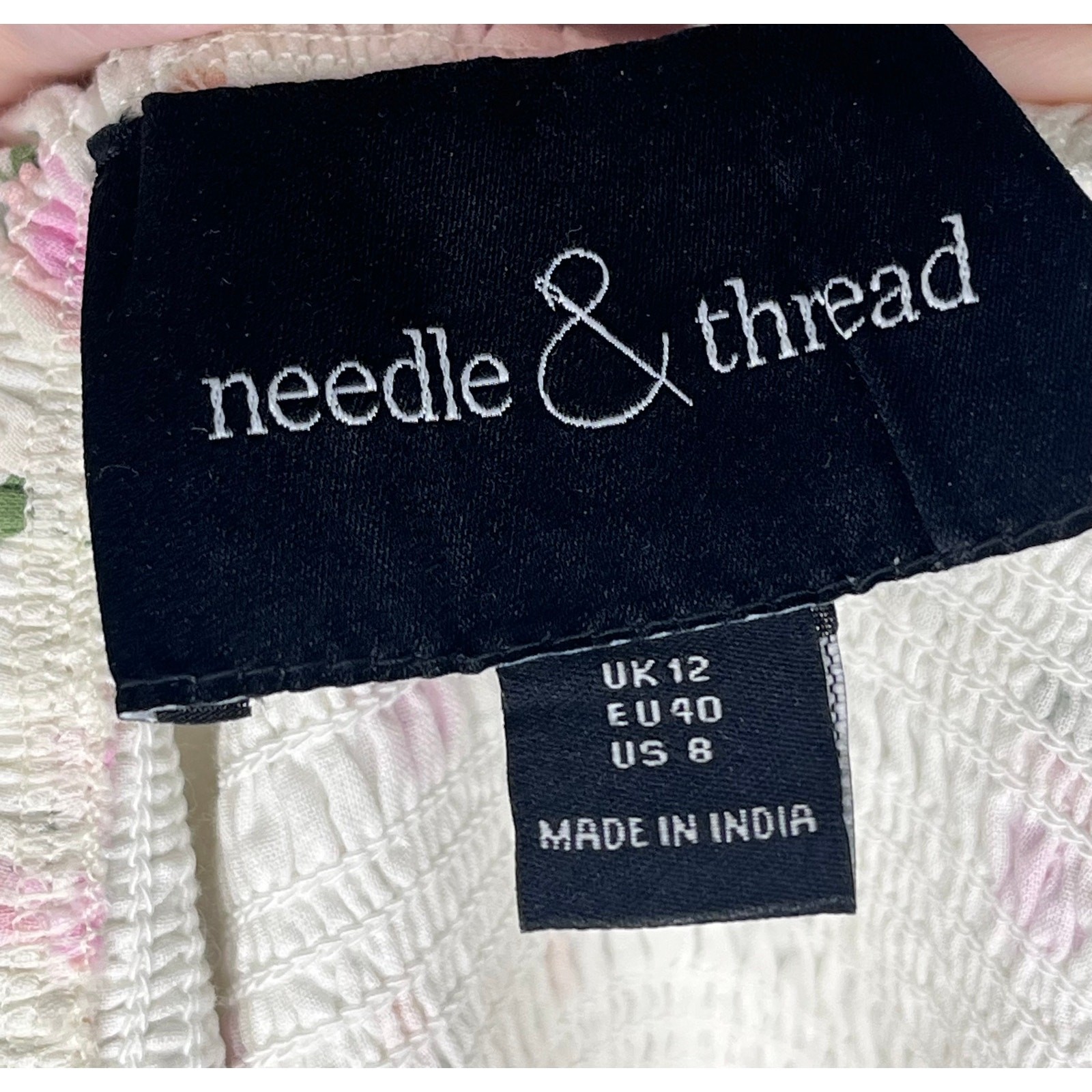NEEDLE & THREAD Sz 8 US Bijou Rose Smocked Day Ankle Gown Dress
