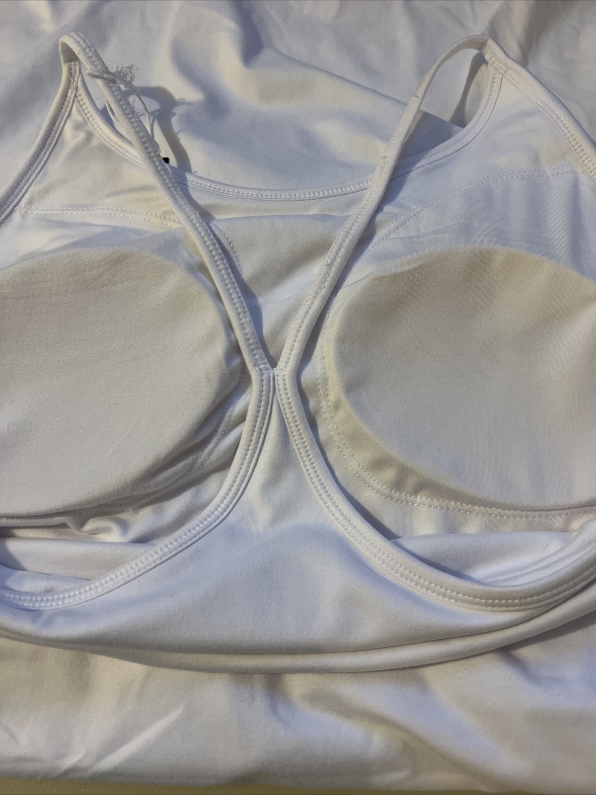 Kyodan Womens Mini Dress Large Chest-17.5” White Lined Built In Bra & Short NWT