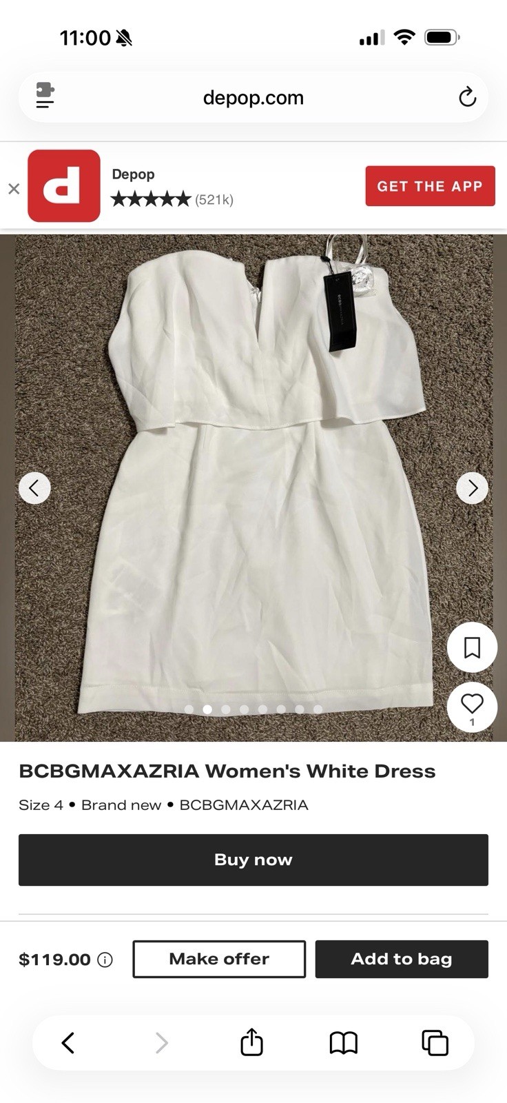NWT BCBG Strapless White Flounce Mini Dress Size 6