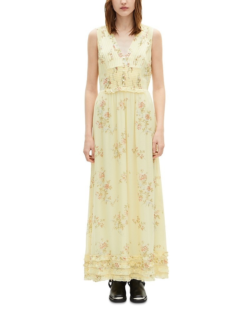 The Kooples Casual V Neckline Sleeveless Sundress Women’s EU 4 Yellow