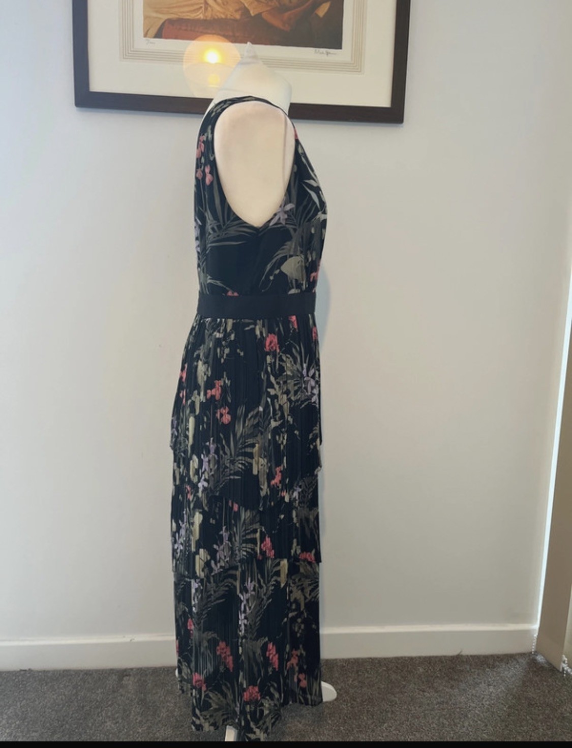 Ted Baker ‘Malinae’ Highland Tiered Pleated Midi Dress 3 12 BNWT