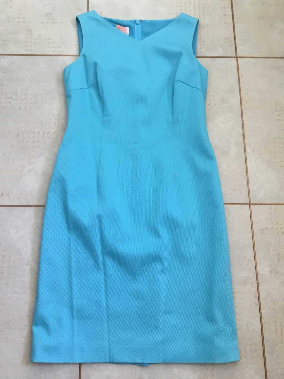 Talbots Sheath/Shift Dress Women’s Blue Sleeveless Stretch Size 2 (UK 8)