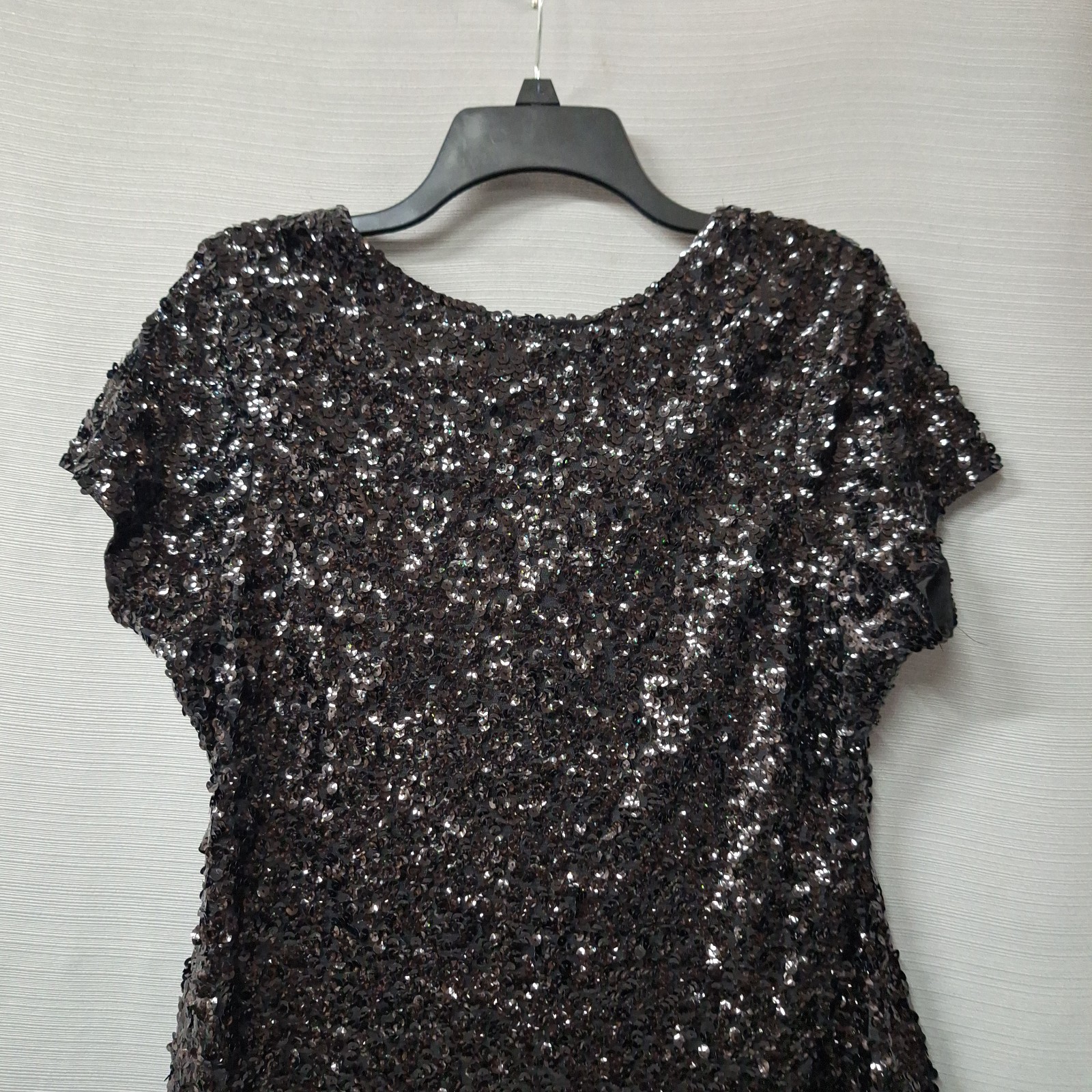Pretty Guide Short Sequin Dress Black Short Sleeve Stretch Party Cocktail Sz XL