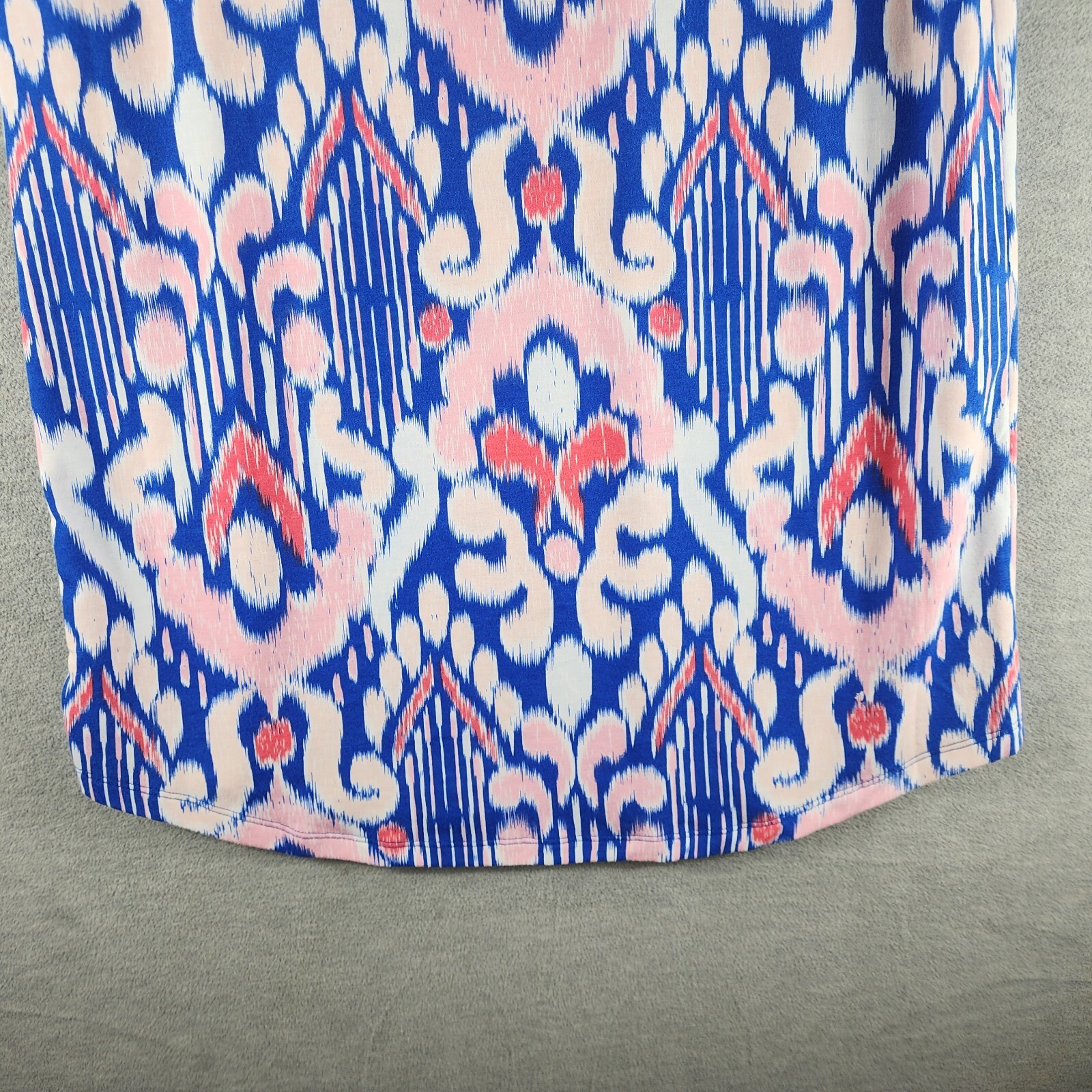 Crown an Ivy Woman Shift Bright Colorful AOP M Pink Blue White Cuff Sleeves