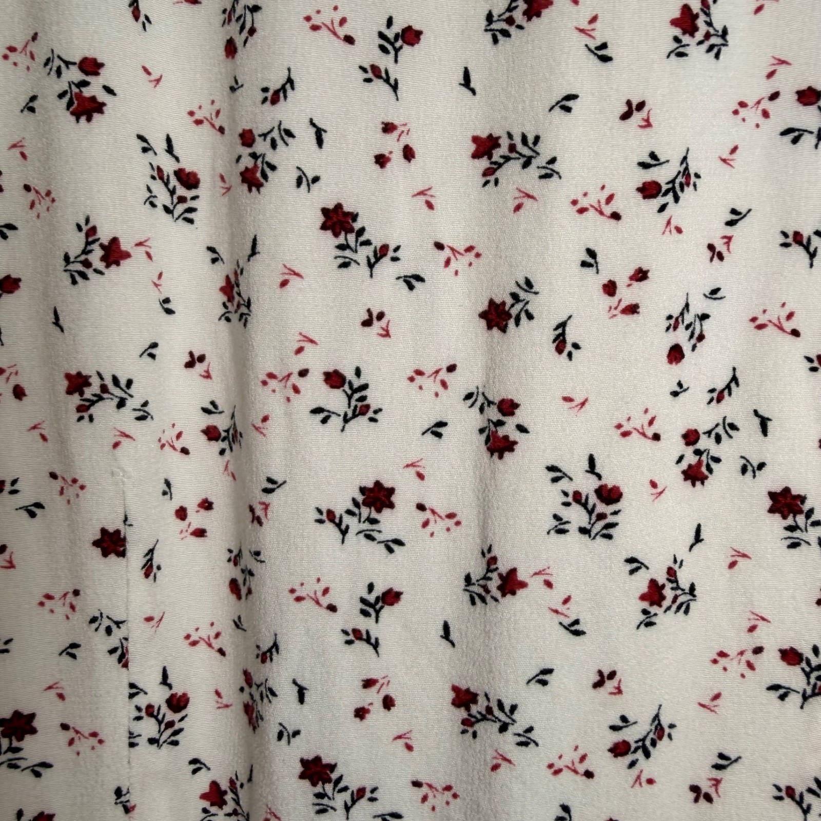 Abercrombie & Fitch Cream Floral Button Front Mini Dress XS Short Sleeve V-Neck