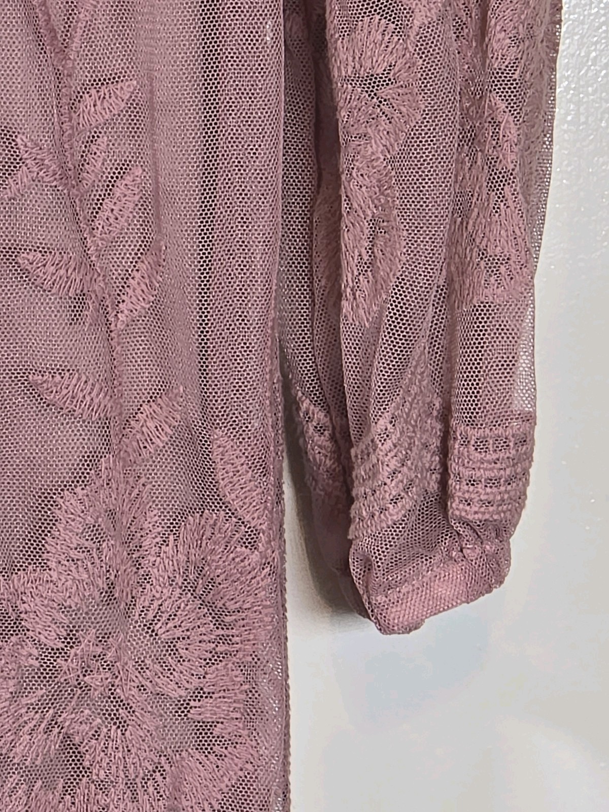 Pink Blush Womens Dusty Rose Mauve Embroidered Mesh Lined Maxi Dress Med