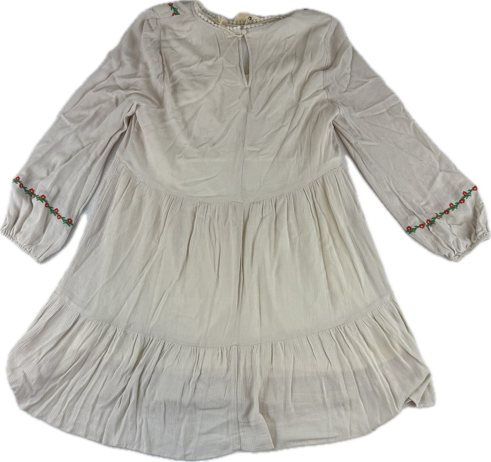 Savanna Jane Floral Embroidered Mini Dress Women’s Medium Ivory Babydoll Tunic