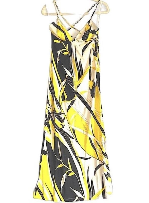 Women Julie Brown Dress Yellow Silk 36 / S / 44