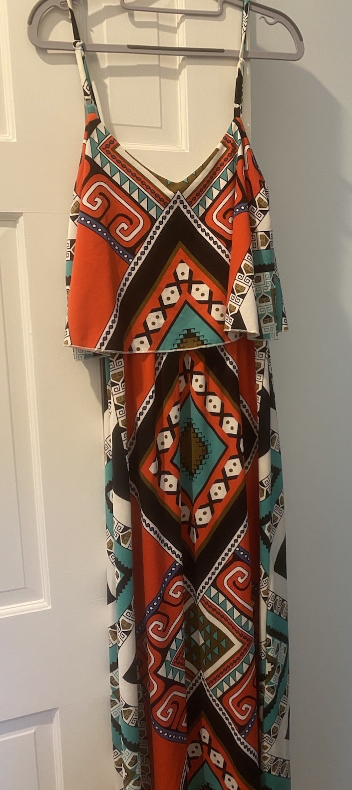 MAGIC Boho Tribal Maxi Dress M Medium Med Long Colorful flowy hippie Geometric