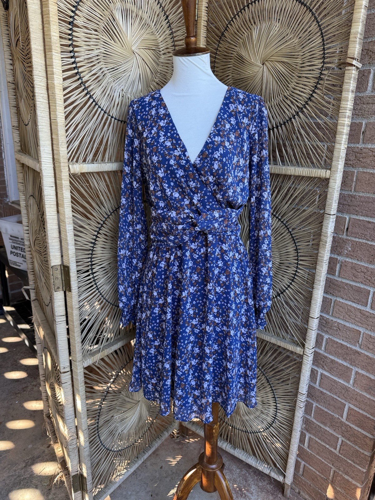 June & Hudson Floral V Neck Dress Multicolor NWT Boho Size M Festival