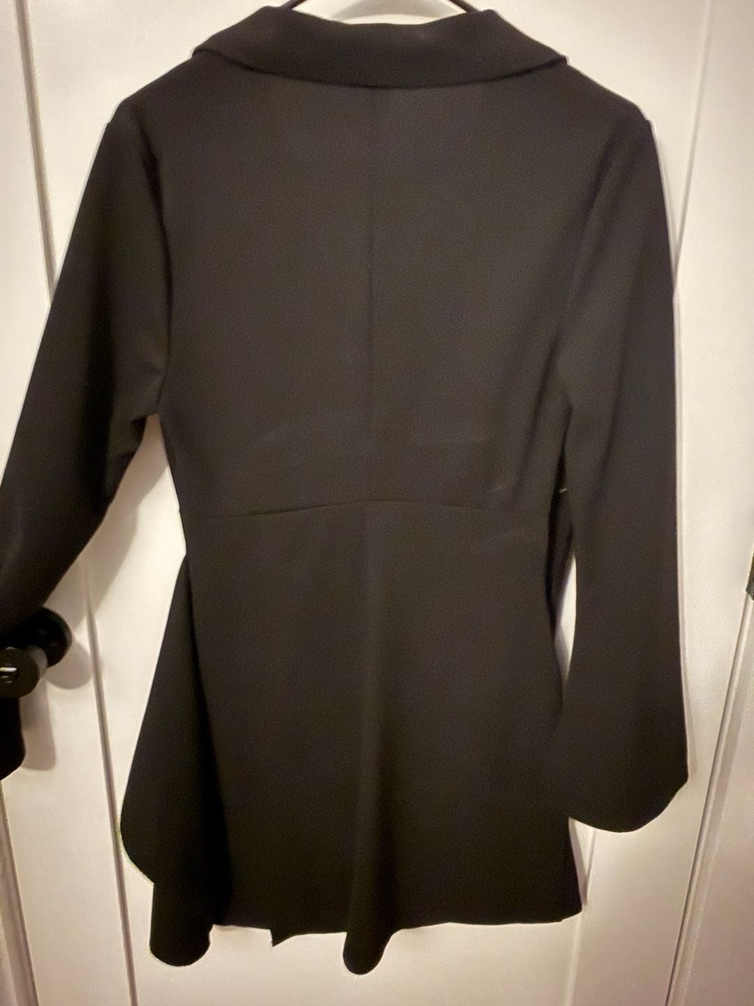 Lapel Collar Wrap Hem Blazer Mini Dress